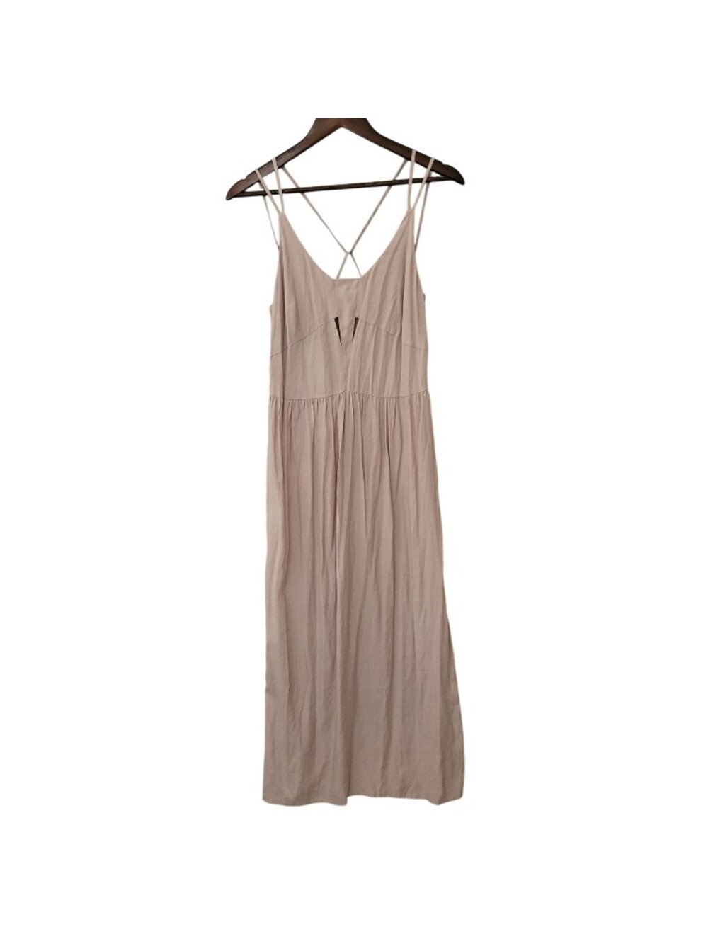 Something Else By Natalie Wood Strappy Back Maxi Dress Size 6 Beige Boho NWT